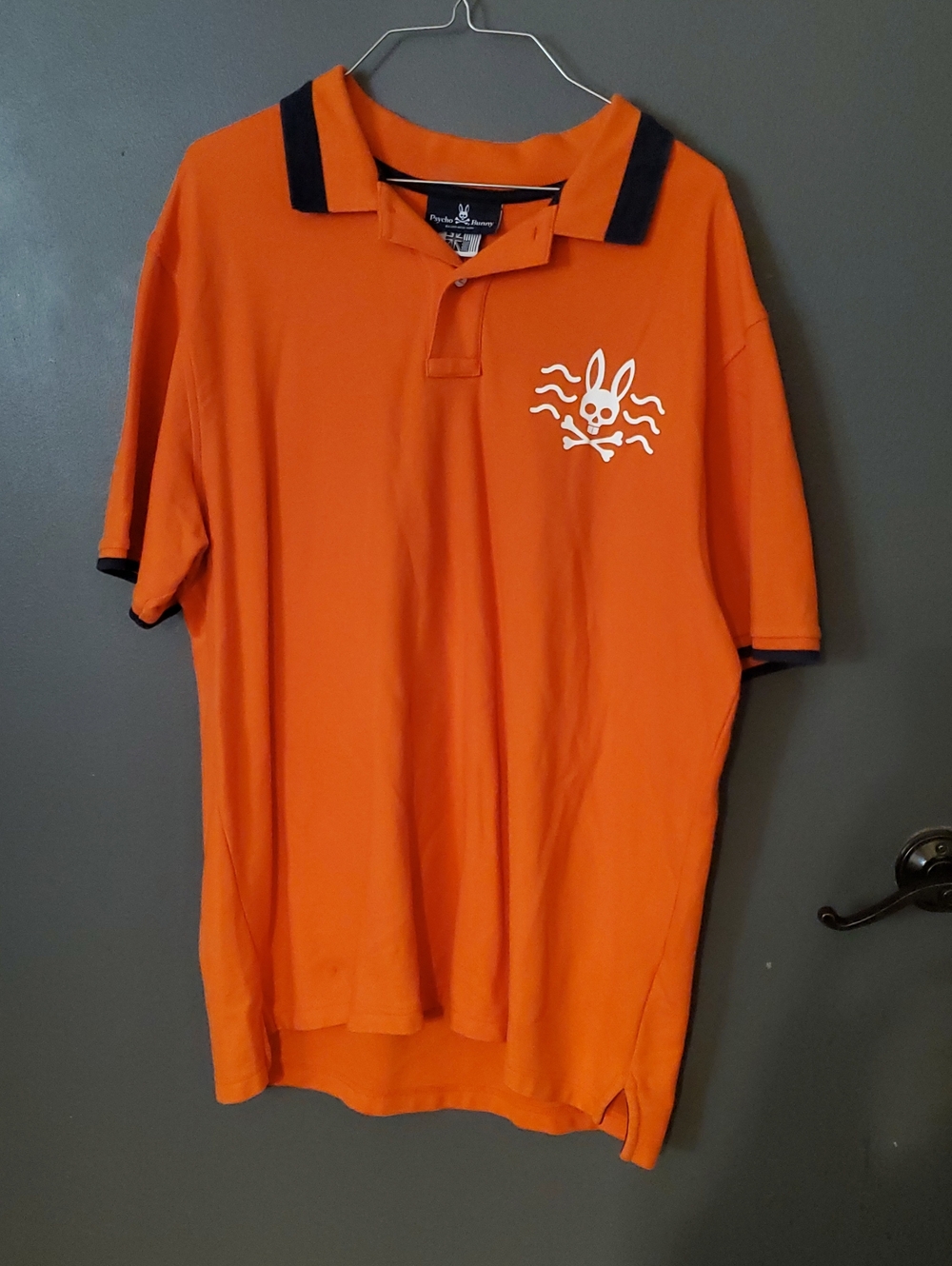 Psycho Bunny Orange Polo with Black Trim and White Logo